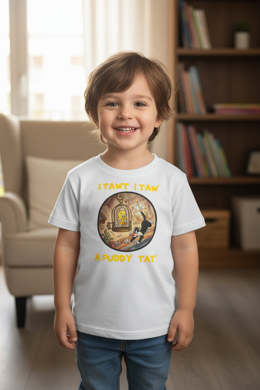 kids tweetie pie and sylvester cool fabric tshirt