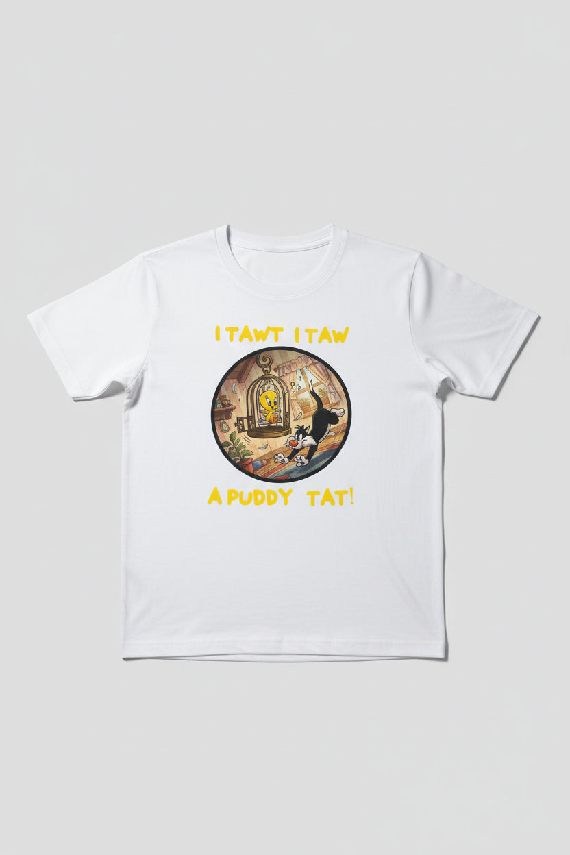 kids tweetie pie and sylvester cool fabric tshirt