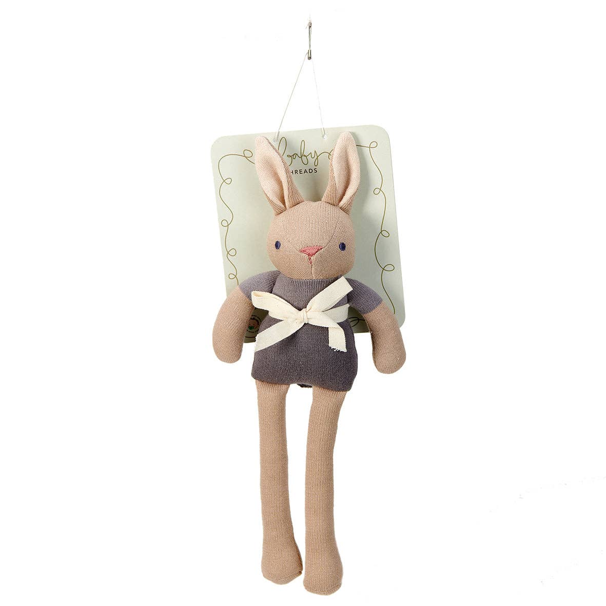 Baby Threads Taupe Bunny - Organic Toys x3 + Gift Box