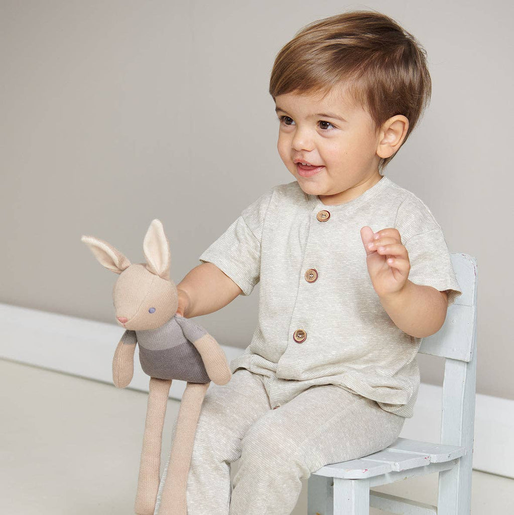 Baby Threads Taupe Bunny - Organic Toys x3 + Gift Box