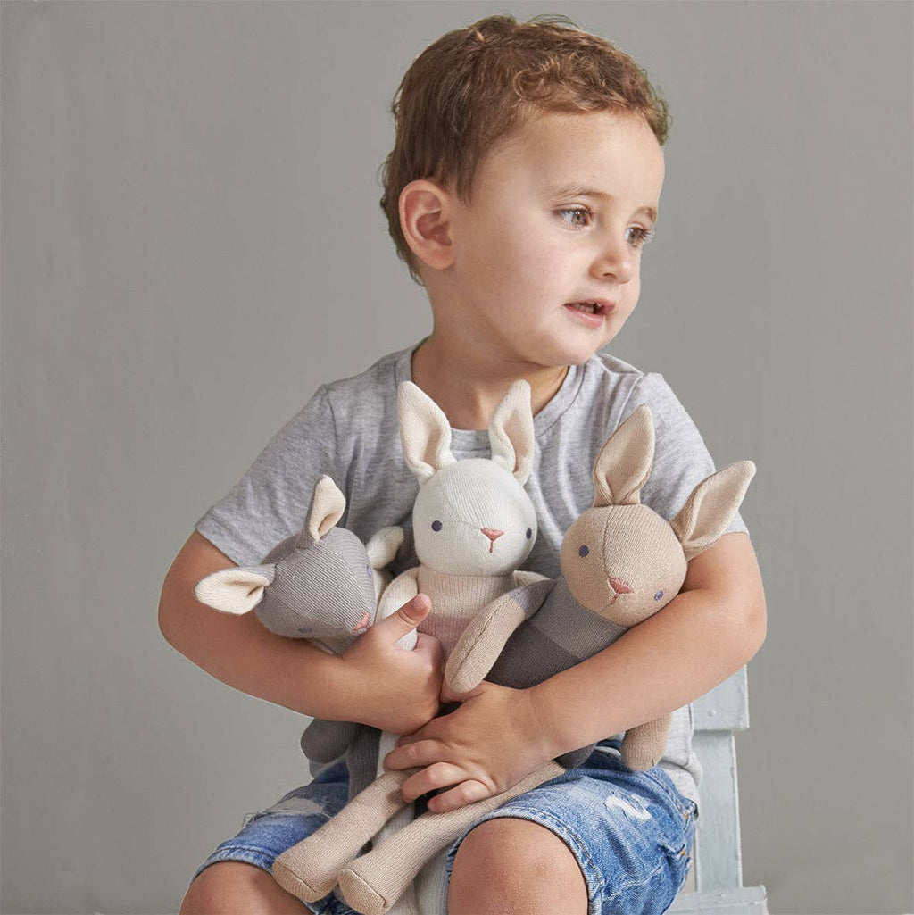 Baby Threads Cream Bunny - Organic Toys x3 + Gift Box