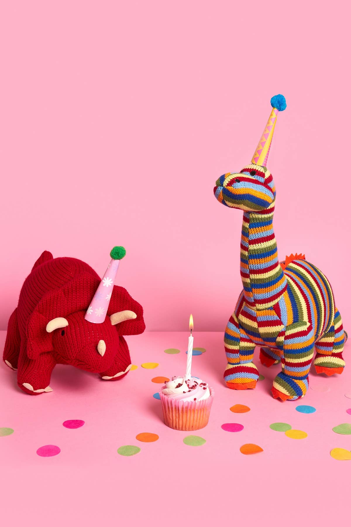Knitted Stripe Diplodocus Dinosaur Soft Toy Teddy
