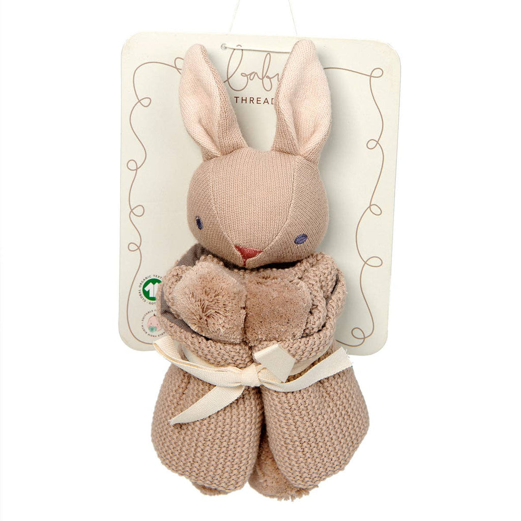 Baby Threads Taupe Bunny - Organic Toys x3 + Gift Box