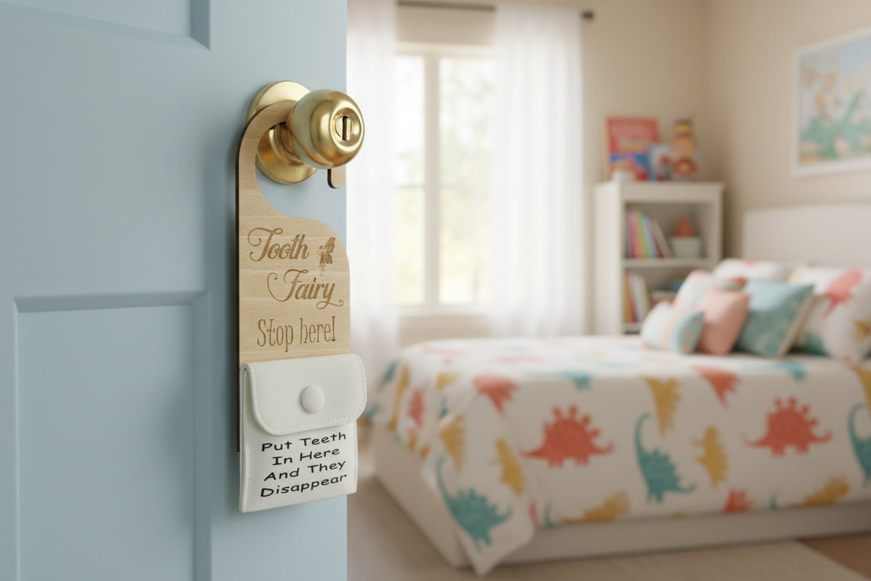 Tooth fairy hanger with pouch