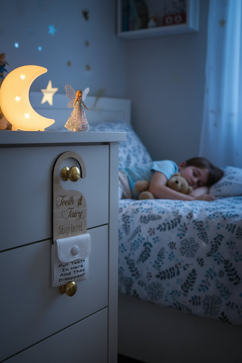 Tooth fairy hanger with pouch